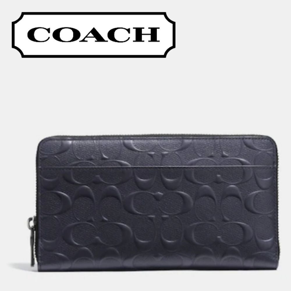 RETAIL Coach Signature C Embossed Continental Zip Around Wallet in Midnight